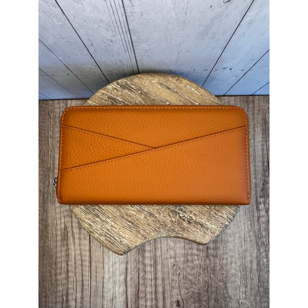 Brown Leather Wallet Criss Cross Pocket Purse Bag Wallet Brown Wallet FAST SHIP
